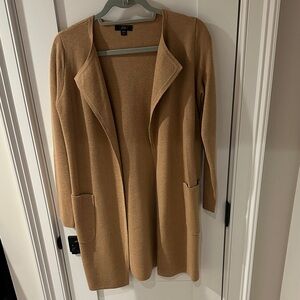 J. Crew Camel Open-Front Longline Cardigan